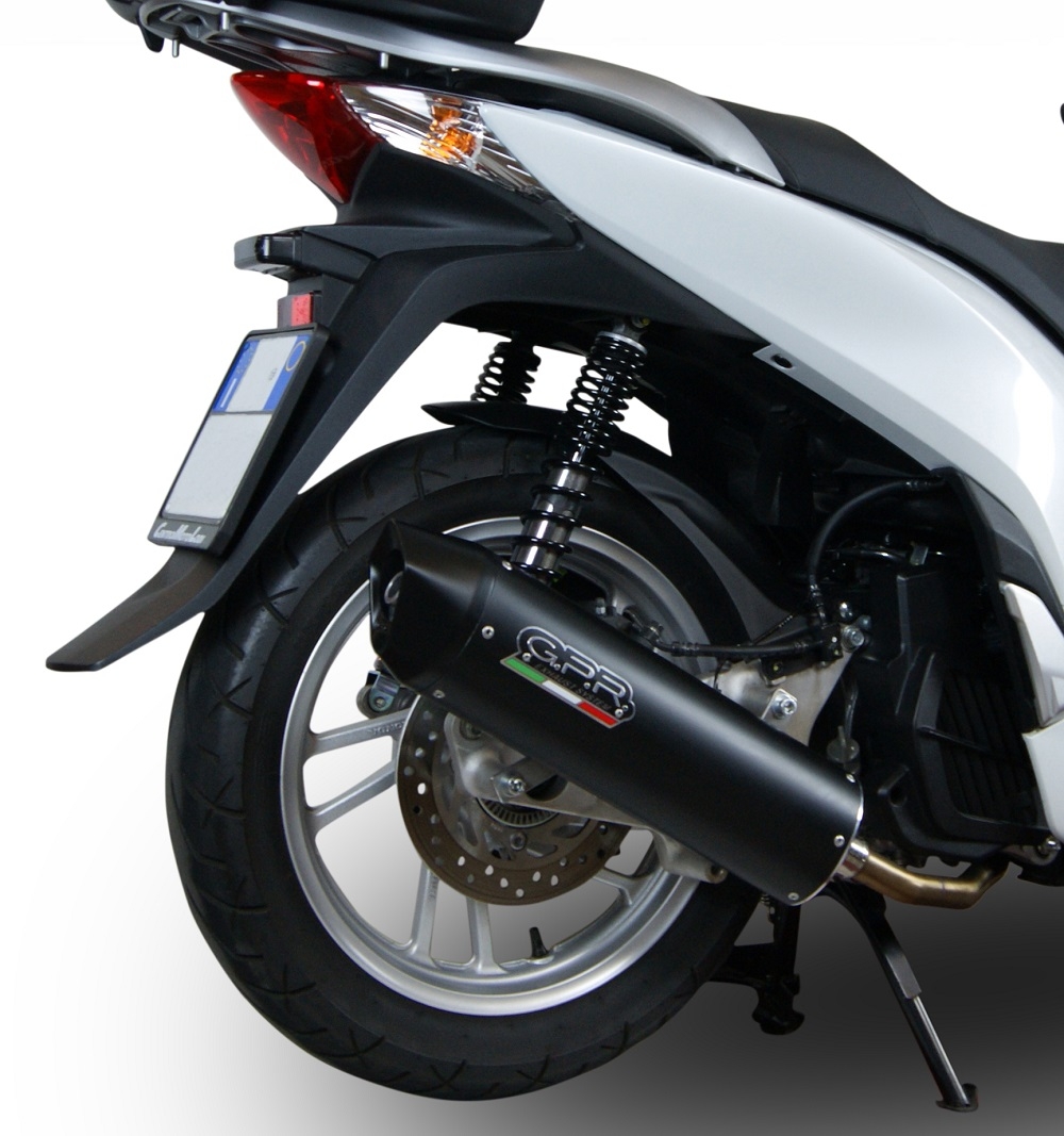 Exhaust compatible with Honda Dylan 150 2000-2006, Furore Nero, Full system exhaust, including removable db killer 