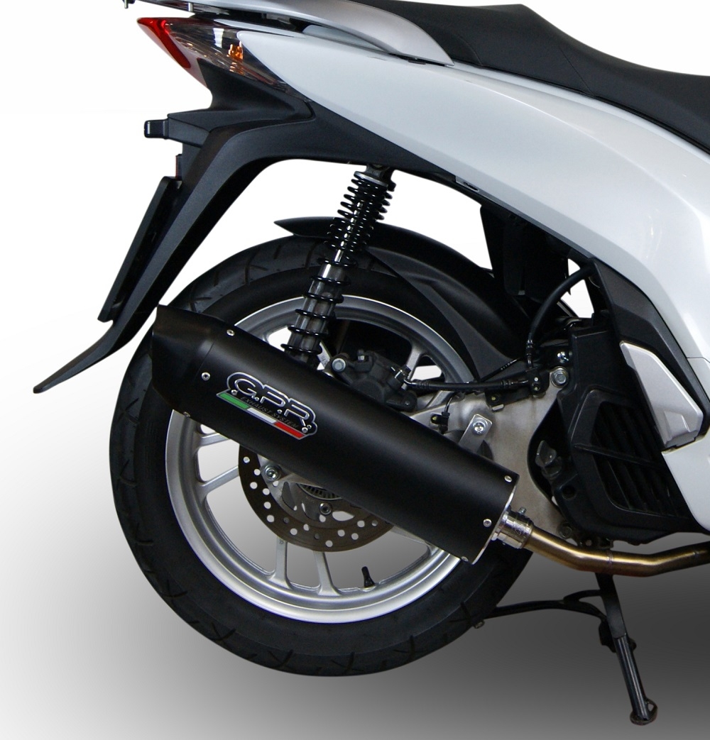 Exhaust compatible with Honda Dylan 150 2000-2006, Furore Nero, Full system exhaust, including removable db killer 