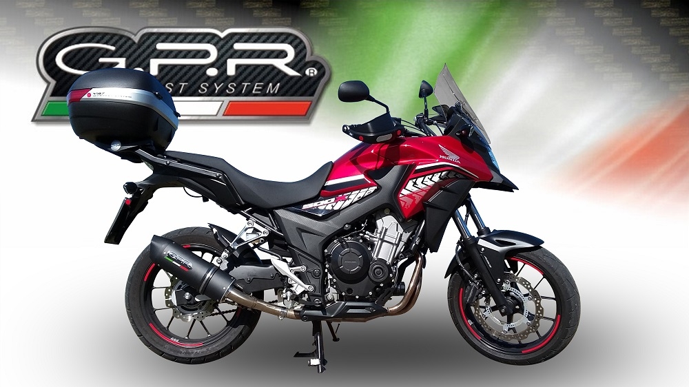 Exhaust compatible with Honda CB400X 2019-2025, Furore Evo4 Nero, Slip-on exhaust including removable db killer and link pipe, EPA-compliant 