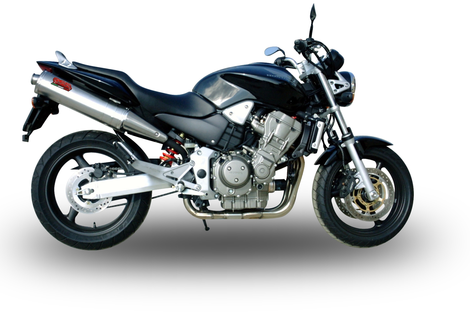 Exhaust compatible with Honda Hornet 900 CB900F 2002-2005, Trioval, Dual slip-on including removable db killers and link pipes, EPA-compliant 
