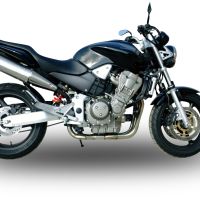 Exhaust compatible with Honda Hornet 900 CB900F 2002-2005, Trioval, Dual slip-on including removable db killers and link pipes, EPA-compliant 