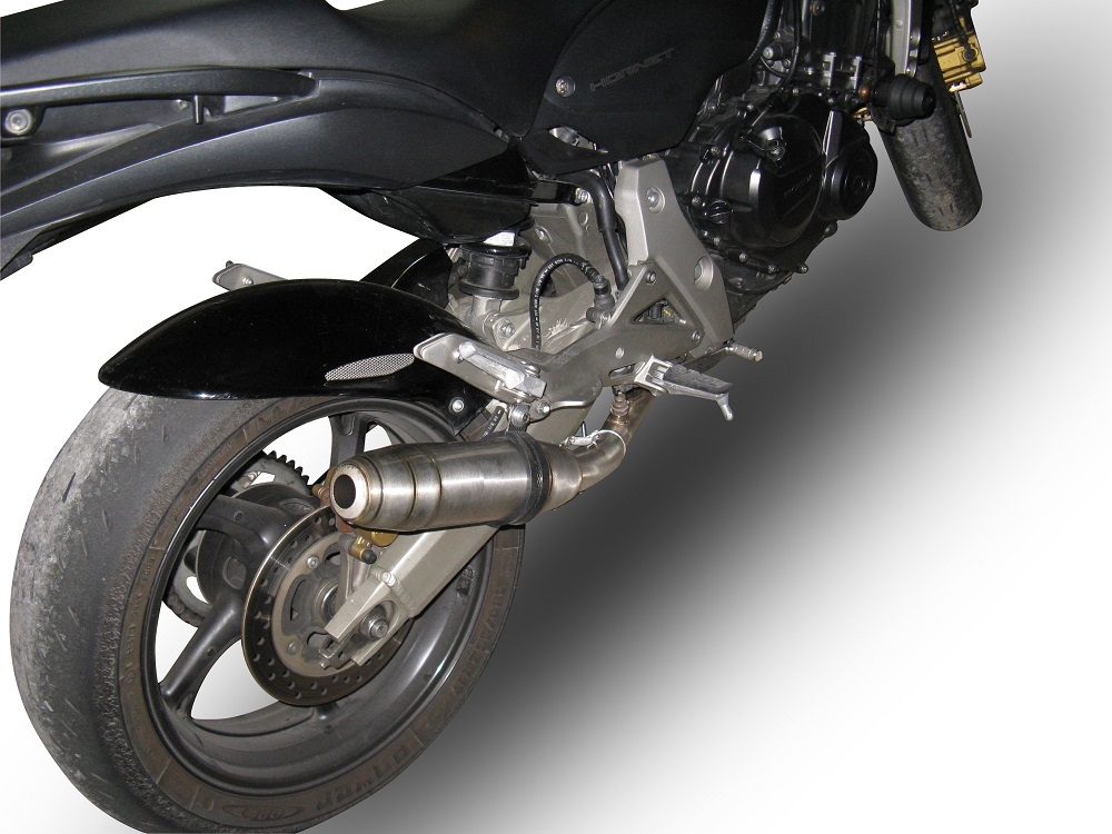 Exhaust compatible with Honda CBR600F 2011-2014, Deeptone Inox, Slip-on exhaust including removable db killer and link pipe, EPA-compliant 