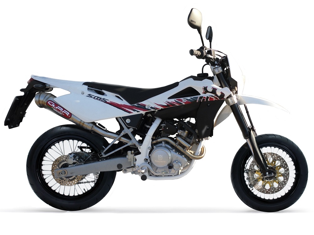 Exhaust compatible with Husqvarna Smr 125 4T 2010-2013, Powercone Evo, Slip-on exhaust including removable db killer and link pipe, EPA-compliant 