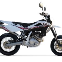 Exhaust compatible with Husqvarna Smr 125 4T 2010-2013, Powercone Evo, Slip-on exhaust including removable db killer and link pipe, EPA-compliant 