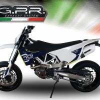 Exhaust compatible with Husqvarna Enduro 701 2015-2016, Albus Ceramic, Slip-on exhaust including removable db killer and link pipe, not EPA-compliant 