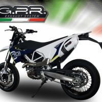 Exhaust compatible with Husqvarna Enduro 701 2015-2016, Albus Ceramic, Slip-on exhaust including removable db killer and link pipe, not EPA-compliant 