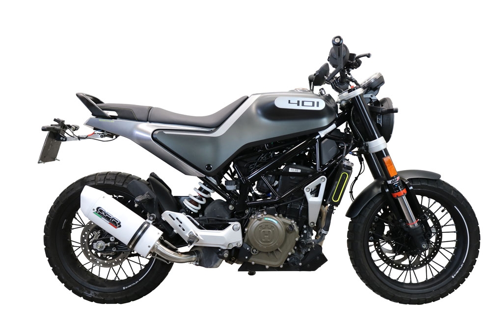 Exhaust compatible with Husqvarna Vitpilen 401 2020-2020, Albus Evo4, Slip-on exhaust including removable db killer and link pipe, EPA-compliant 