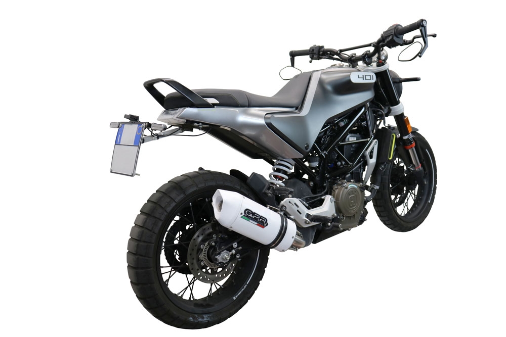 Exhaust compatible with Husqvarna Vitpilen 401 2020-2020, Albus Evo4, Slip-on exhaust including removable db killer and link pipe, EPA-compliant 