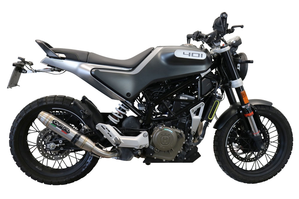 Exhaust compatible with Husqvarna Vitpilen 401 2020-2020, Deeptone Inox, Slip-on exhaust including removable db killer and link pipe, EPA-compliant 