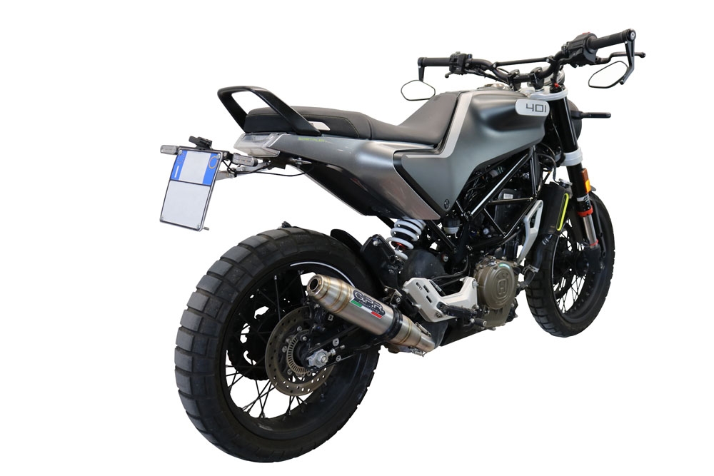 Exhaust compatible with Husqvarna Vitpilen 401 2020-2020, Deeptone Inox, Slip-on exhaust including removable db killer and link pipe, EPA-compliant 