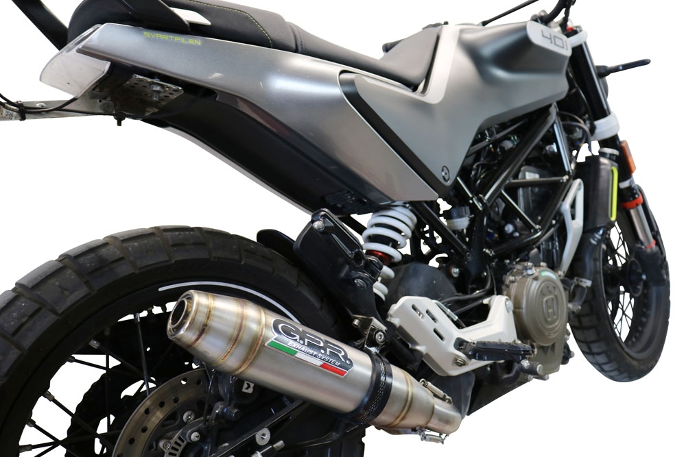 Exhaust compatible with Husqvarna Vitpilen 401 2020-2020, Deeptone Inox, Slip-on exhaust including removable db killer and link pipe, EPA-compliant 