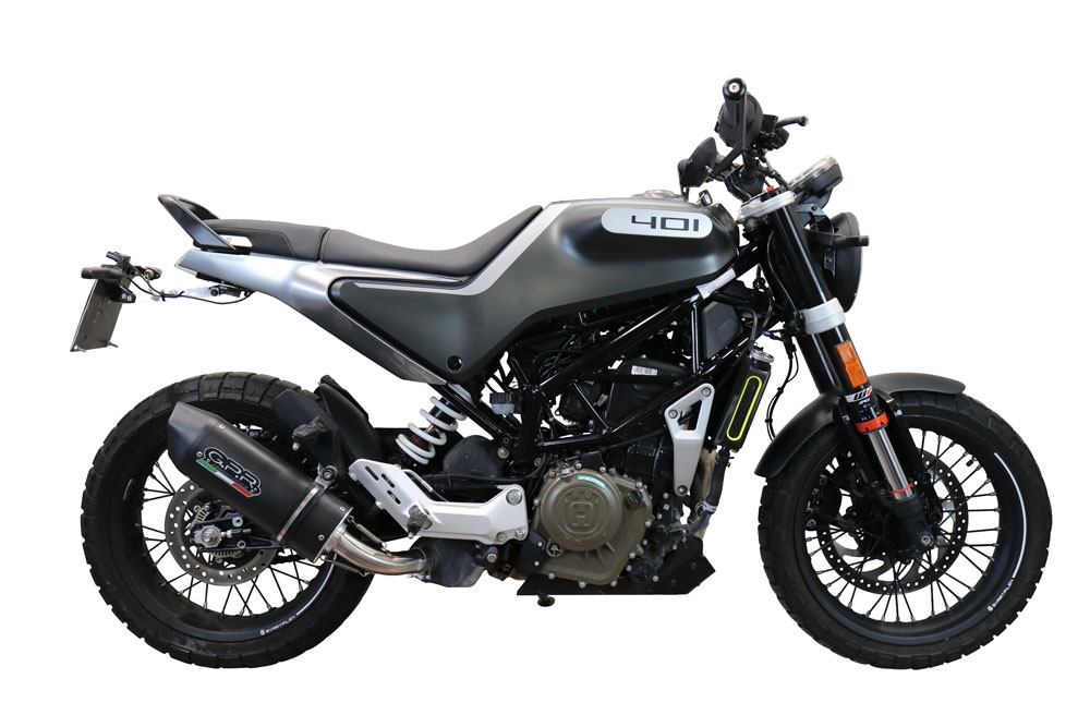 Exhaust compatible with Husqvarna Vitpilen 401 2020-2020, Furore Evo4 Nero, Slip-on exhaust including removable db killer and link pipe, EPA-compliant 