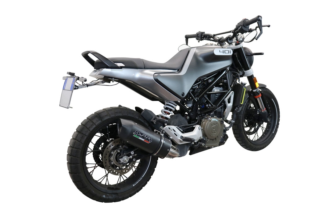 Exhaust compatible with Husqvarna Vitpilen 401 2020-2020, Furore Evo4 Nero, Slip-on exhaust including removable db killer and link pipe, EPA-compliant 