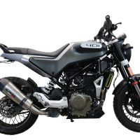 GPR exhaust compatible with  Husqvarna Svartpilen 401 2021-2023, New Grand Prix Evo Titanium, Slip-on exhaust including removable db killer and link pipe, EPA-compliant 