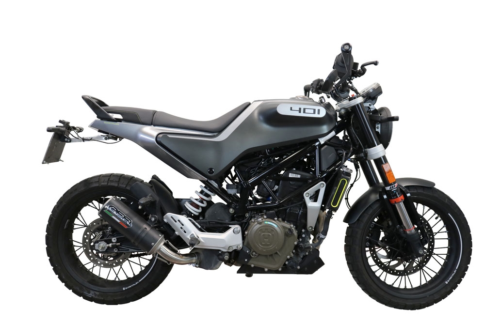Exhaust compatible with Husqvarna Vitpilen 401 2020-2020, M3 Black Titanium, Slip-on exhaust including removable db killer and link pipe, EPA-compliant 
