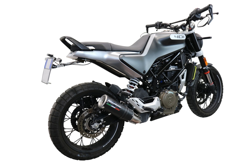 Exhaust compatible with Husqvarna Vitpilen 401 2020-2020, M3 Black Titanium, Slip-on exhaust including removable db killer and link pipe, EPA-compliant 