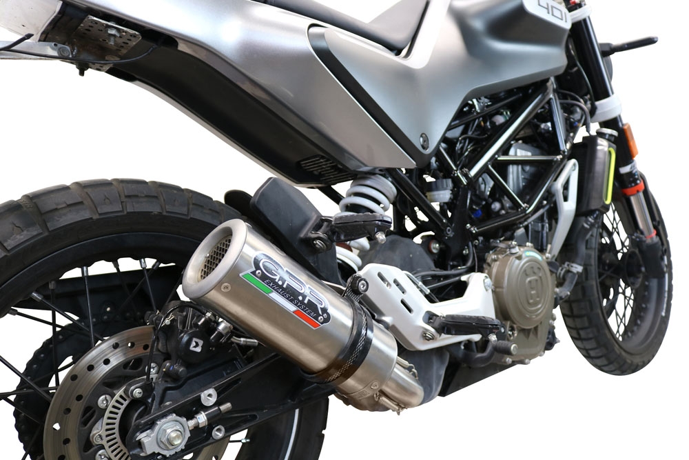 Exhaust compatible with Husqvarna Vitpilen 401 2020-2020, M3 Inox , Slip-on exhaust including removable db killer and link pipe, EPA-compliant 
