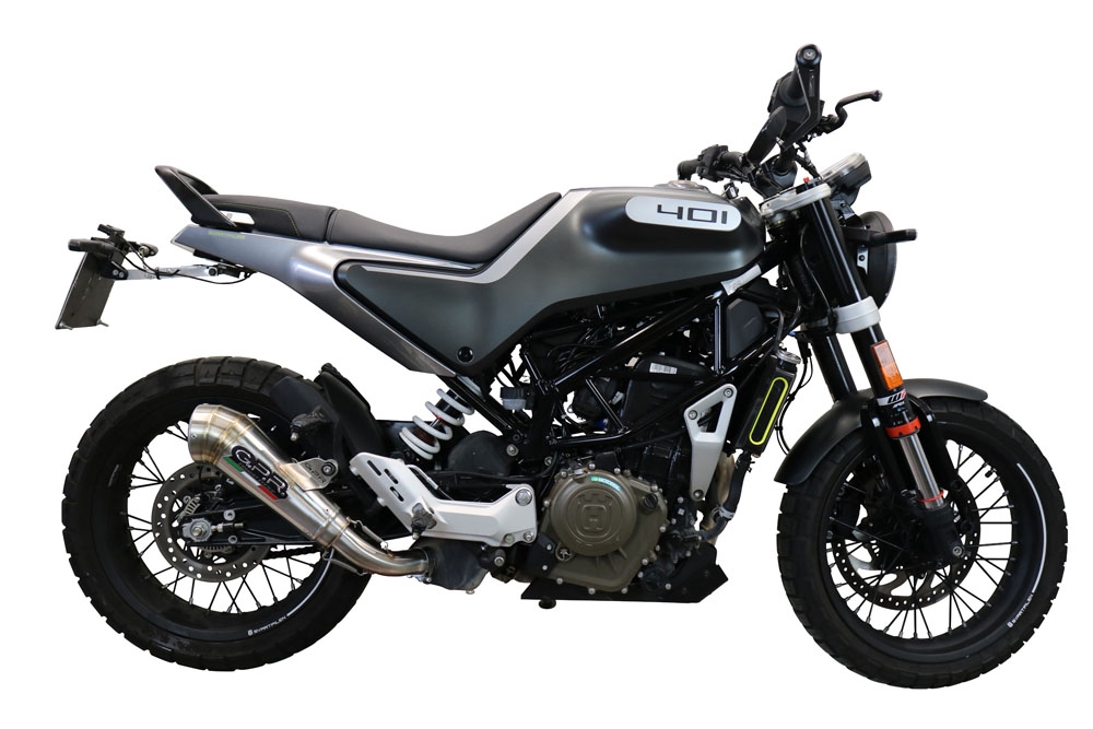 Exhaust compatible with Husqvarna Vitpilen 401 2021-2023, Powercone Evo, Slip-on exhaust including removable db killer and link pipe, EPA-compliant 