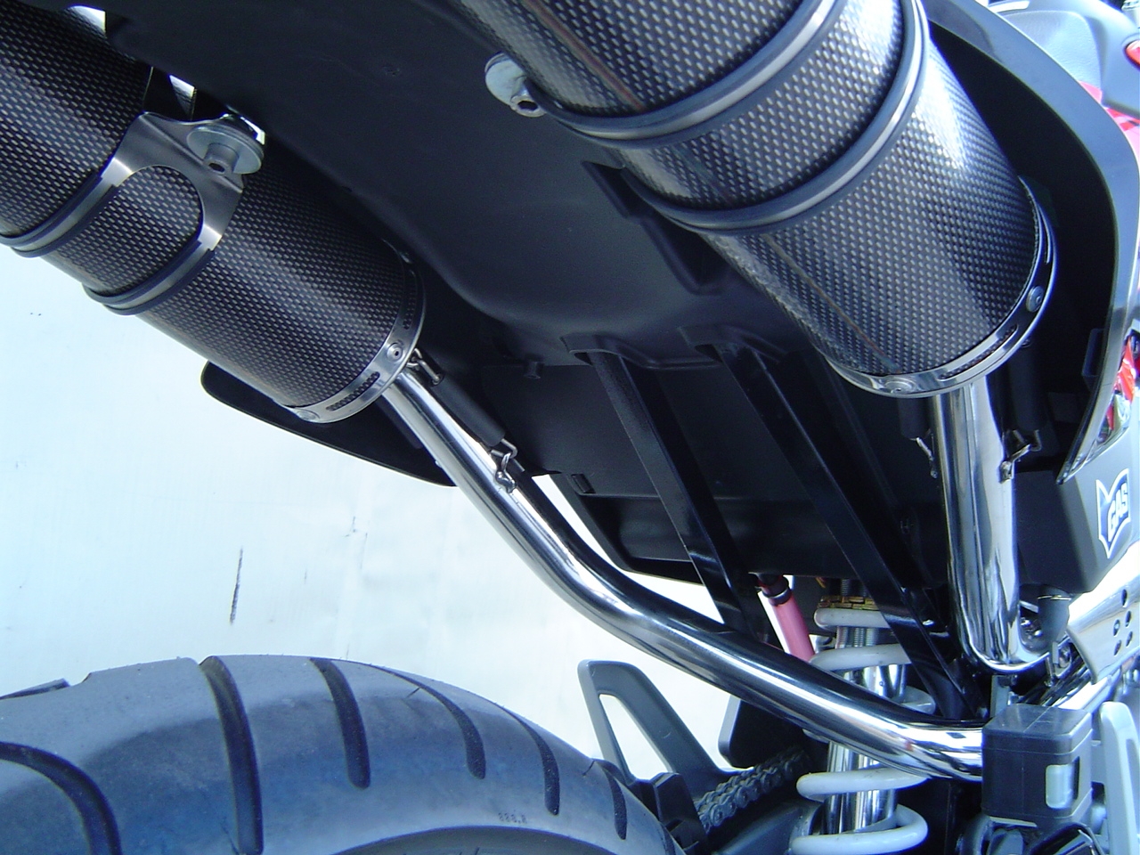 Exhaust compatible with Honda Fmx 650 2005-2008, Inox Tondo, Dual slip-on including removable db killers and link pipes, not EPA-compliant 