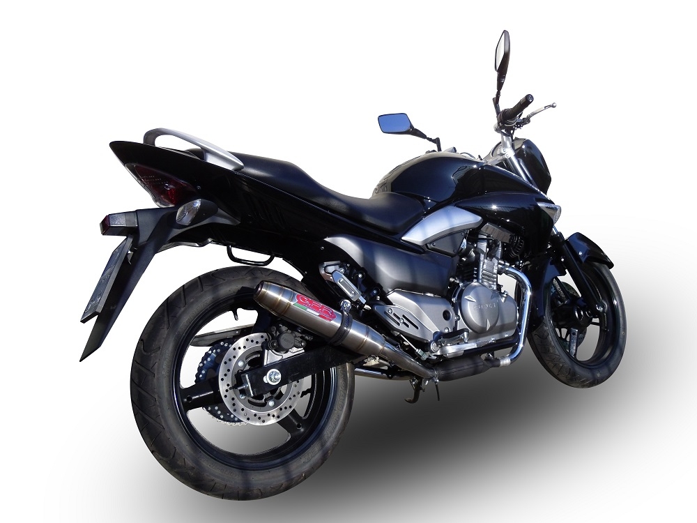Exhaust compatible with Suzuki Gw 250 F Inazuma 2012-2017, Deeptone Inox, Dual slip-on including removable db killers and link pipes, EPA-compliant 