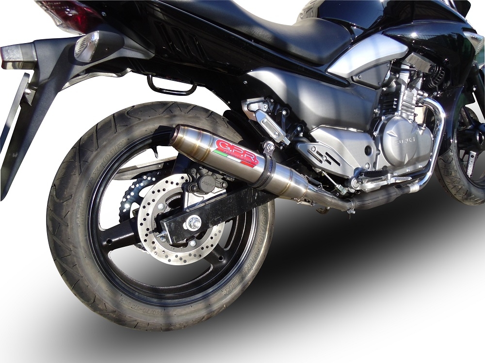 Exhaust compatible with Suzuki Gw 250 F Inazuma 2012-2017, Deeptone Inox, Dual slip-on including removable db killers and link pipes, EPA-compliant 