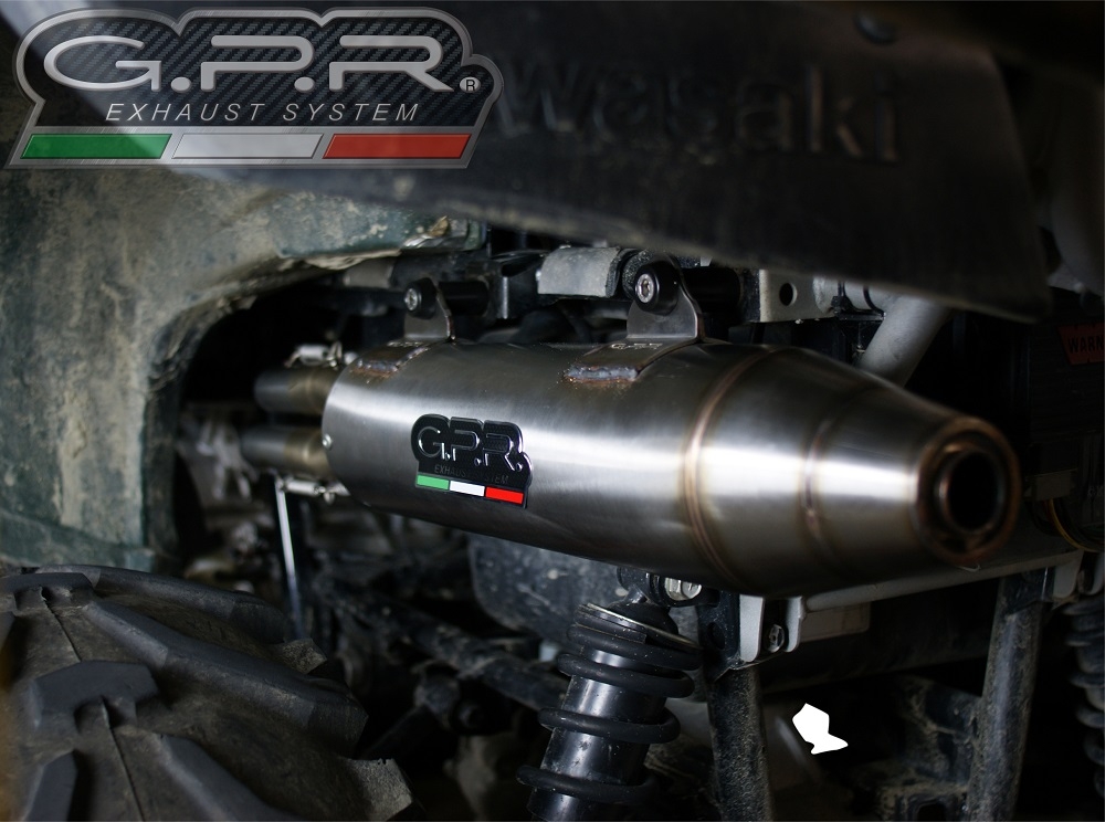 Exhaust compatible with Kawasaki BRUTE FORCE 750 2005-2011, Deeptone Atv, Full system exhaust, including removable db killer, EPA-compliance NOT required 