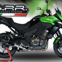 Exhaust compatible with Kawasaki Versys 1000 2015-2016, Furore Nero, Slip-on exhaust including removable db killer and link pipe, EPA-compliant 