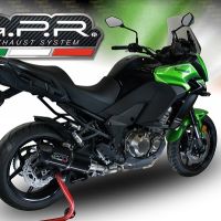 Exhaust compatible with Kawasaki Versys 1000 2015-2016, Furore Nero, Slip-on exhaust including removable db killer and link pipe, EPA-compliant 