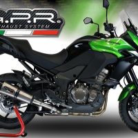 GPR exhaust compatible with  Kawasaki Versys 1000 2017-2018, New Grand Prix Evo Titanium, Slip-on exhaust including removable db killer and link pipe, EPA-compliant 