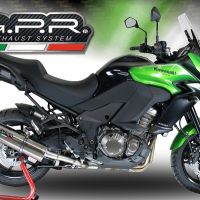 Exhaust compatible with Kawasaki Versys 1000 2011-2013, Trioval, Slip-on exhaust including removable db killer and link pipe, EPA-compliant 