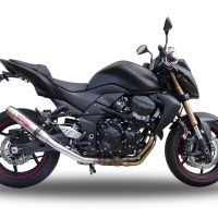 Exhaust compatible with Kawasaki Z-750 S 2007-2014, Deeptone Inox, Slip-on exhaust including removable db killer and link pipe, not EPA-compliant 