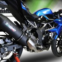 Exhaust compatible with Kawasaki Ninja125 2021-2024, Furore Evo4 Nero, Slip-on exhaust including removable db killer and link pipe, EPA-compliant 
