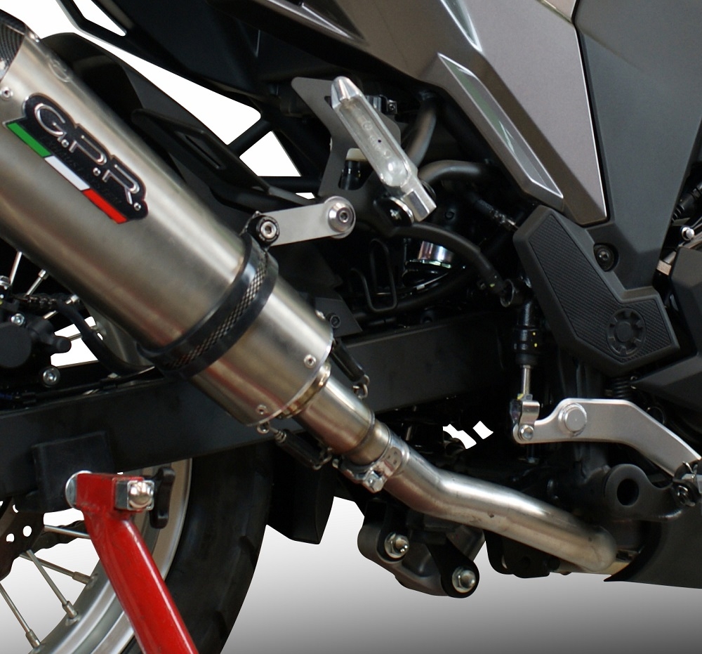 Exhaust compatible with Kawasaki Versys X 300 2022-2023, Albus Evo4, Slip-on exhaust including link pipe and removable db killer 
