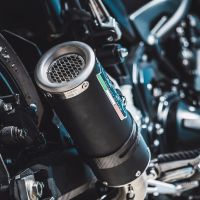 Exhaust compatible with Kawasaki Z-900E 2020-2024, M3 Black Titanium, Slip-on exhaust including removable db killer and link pipe, EPA-compliant 