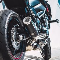Exhaust compatible with Kawasaki Z-900E 2020-2024, M3 Black Titanium, Slip-on exhaust including removable db killer and link pipe, EPA-compliant 