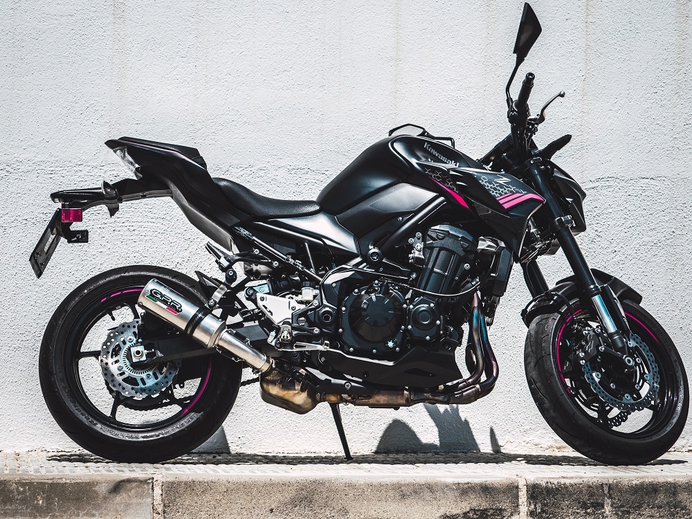Exhaust compatible with Kawasaki Z-900E 2020-2024, M3 Inox , Slip-on exhaust including removable db killer and link pipe, EPA-compliant 