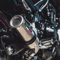 Exhaust compatible with Kawasaki Z-900E 2020-2024, M3 Inox , Slip-on exhaust including removable db killer and link pipe, EPA-compliant 