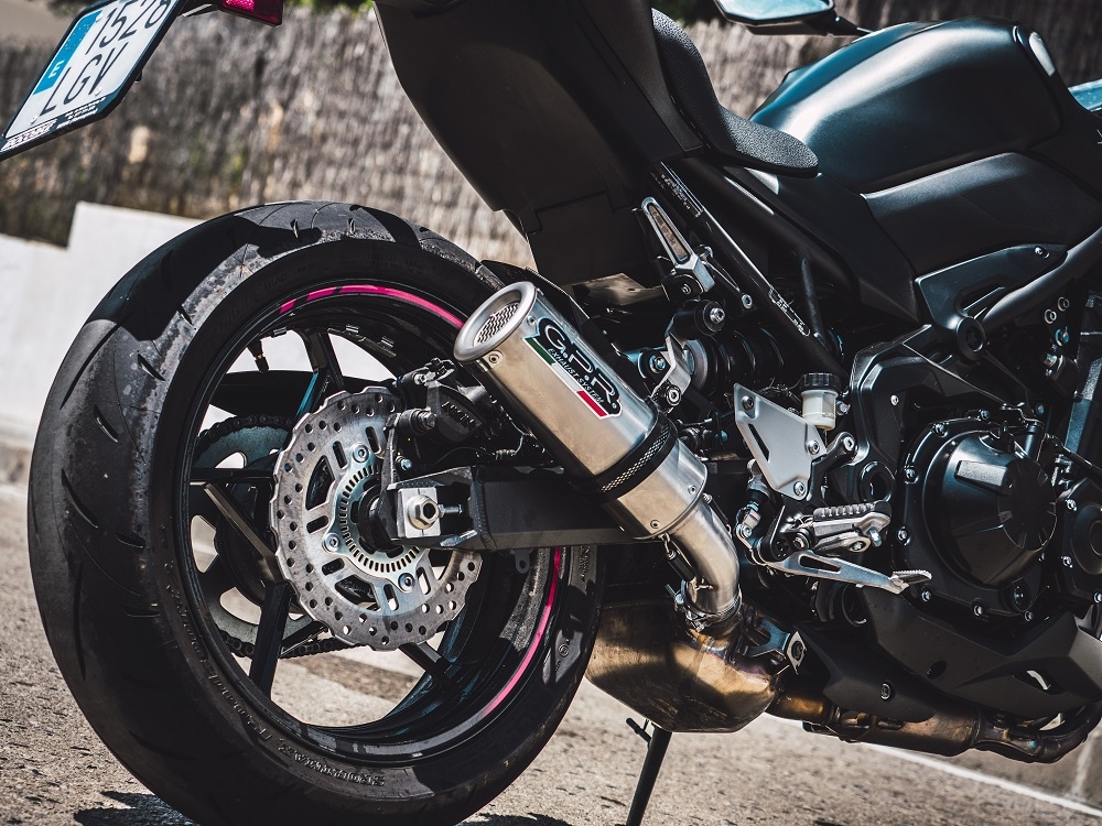 Exhaust compatible with Kawasaki Z-900E 2020-2024, M3 Inox , Slip-on exhaust including removable db killer and link pipe, EPA-compliant 