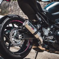Exhaust compatible with Kawasaki Z-900E 2020-2024, M3 Inox , Slip-on exhaust including removable db killer and link pipe, EPA-compliant 