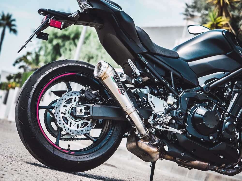 Exhaust compatible with Kawasaki Z-900 2017-2024, Powercone Evo, Slip-on exhaust including removable db killer and link pipe, EPA-compliant 