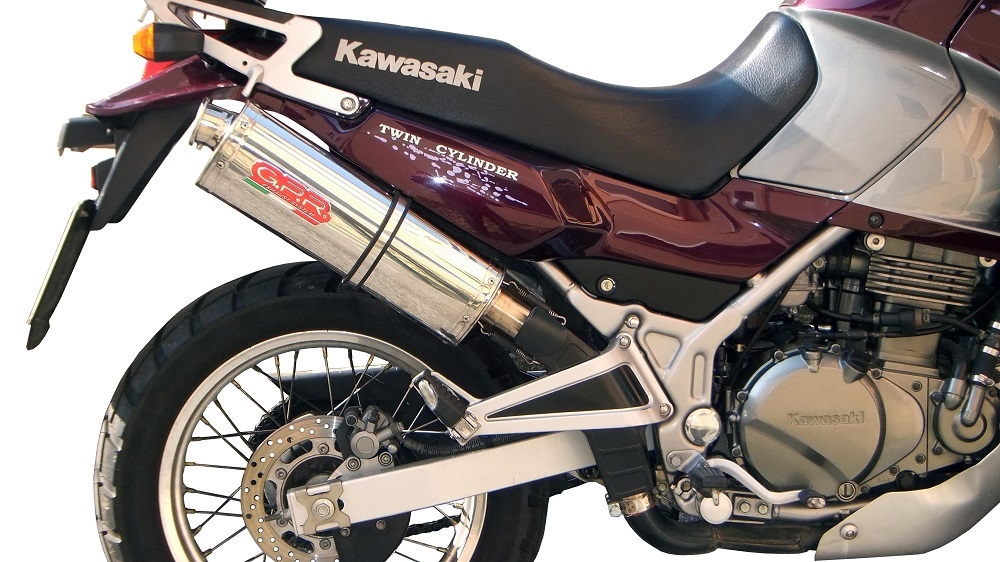 Exhaust compatible with Kawasaki Kle 500 1991-2007, Trioval, Slip-on exhaust including removable db killer and link pipe, EPA-compliant 