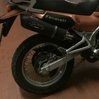 Exhaust compatible with Kawasaki Kle 500 1991-2007, Furore Nero, Slip-on exhaust including removable db killer and link pipe, EPA-compliant 