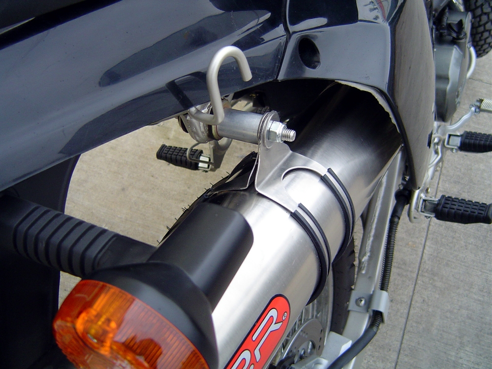 Exhaust compatible with Kawasaki Klx 650 R 1996-2002, Furore Nero, Slip-on exhaust including removable db killer and link pipe, EPA-compliant 