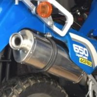 Exhaust compatible with Kawasaki Klr 650 1988-2005, Trioval, Slip-on exhaust including removable db killer and link pipe, EPA-compliant 