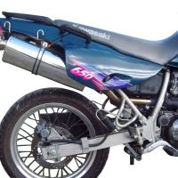 Exhaust compatible with Kawasaki Klr 650 1988-2005, Trioval, Slip-on exhaust including removable db killer and link pipe, EPA-compliant 