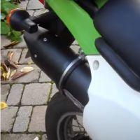 Exhaust compatible with Kawasaki Klx 650 R 1996-2002, Furore Nero, Slip-on exhaust including removable db killer and link pipe, EPA-compliant 