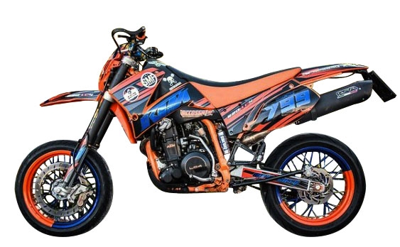 Exhaust compatible with Ktm Lc4 640 Enduro - Adventure - Supermoto 2003-2006, Furore Nero, Slip-on exhaust including removable db killer and link pipe, EPA-compliant 