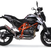 Exhaust compatible with Ktm 690 Duke 2017-2020, Deeptone Inox, Slip-on exhaust including removable db killer and link pipe, EPA-compliant 
