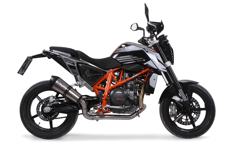 GPR exhaust compatible with  Ktm 690 Duke 2017-2020, New Grand Prix Evo Titanium, Slip-on exhaust including removable db killer and link pipe, EPA-compliant 