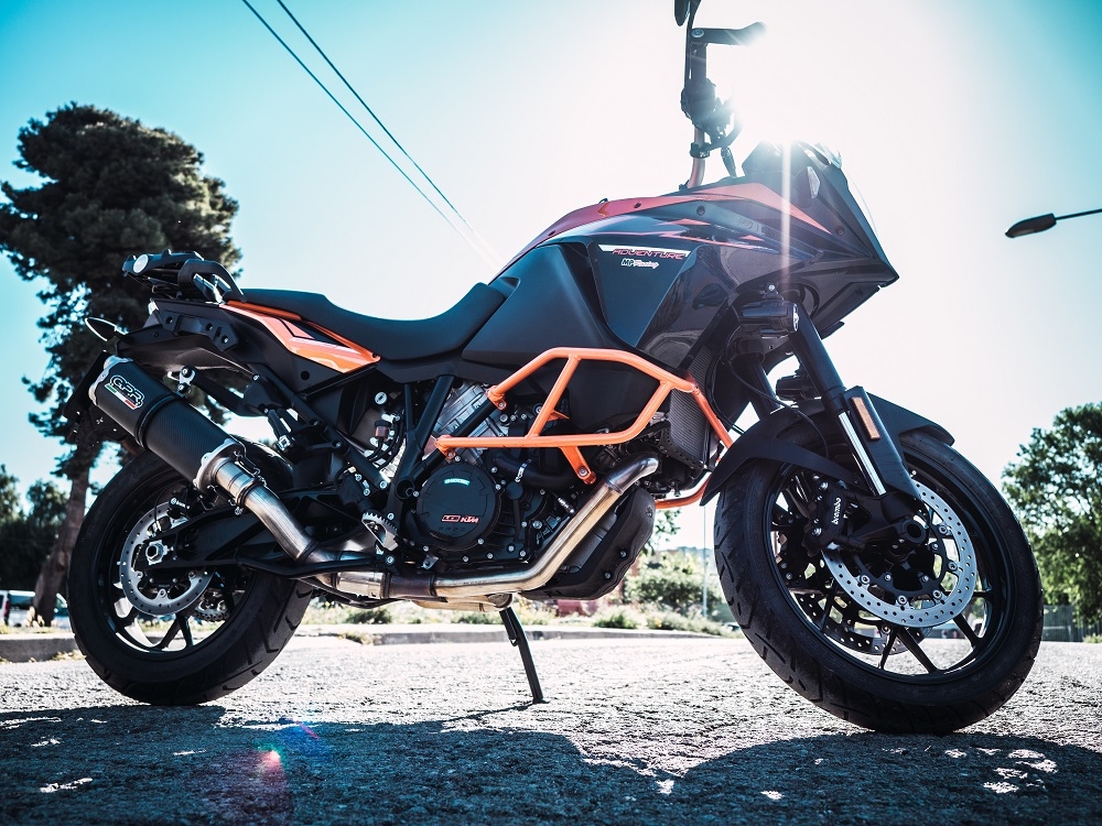 Exhaust compatible with Ktm 1290 Super Adventure 2017-2020, Dual Poppy, Slip-on exhaust including removable db killer and link pipe, EPA-compliant 